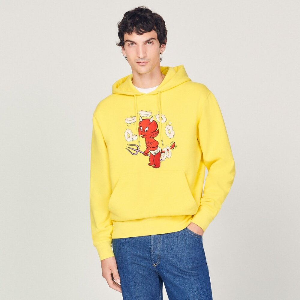 NWT $340 Sandro Hot Stuff Hoodie Yellow Size Medium